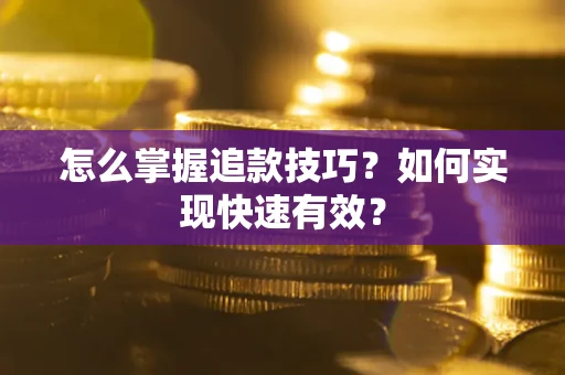 武汉怎么掌握追款技巧？如何实现快速有效？
