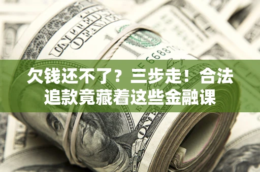 武汉欠钱还不了？三步走！合法追款竟藏着这些金融课