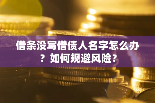 武汉借条没写借债人名字怎么办？如何规避风险？